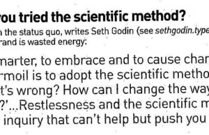 Quote from Seth Godin on the Scientific Method