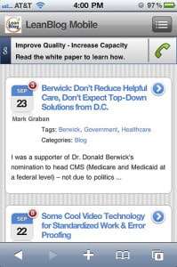 Lean Blog Mobile