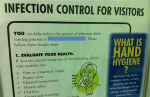 Sick Hospitals Visitors, Stay Away. Sick Doc? A-OK?