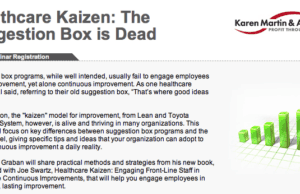 Free Webinar August 21 – From Suggestion Boxes to Kaizen