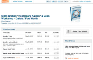 “Healthcare Kaizen” Public Workshop – June 25, Dallas / Fort Worth
