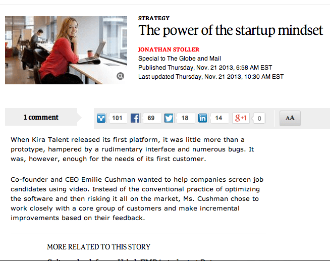 Lean Startup Article from Canada
