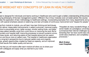 Online Lean Healthcare Class through LEI, More Upcoming Kaizen Classes