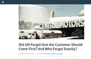 Did GM Forget that the Customer Should Come First? And Who Forgot Exactly?
