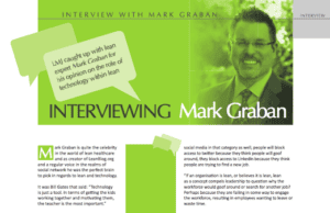 A Few Recent Articles by (and a Podcast with) Mark Graban: Lean Healthcare, Kaizen, Mobile Devices, Etc.