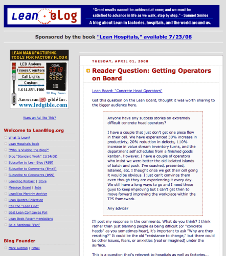 lean blog 2009