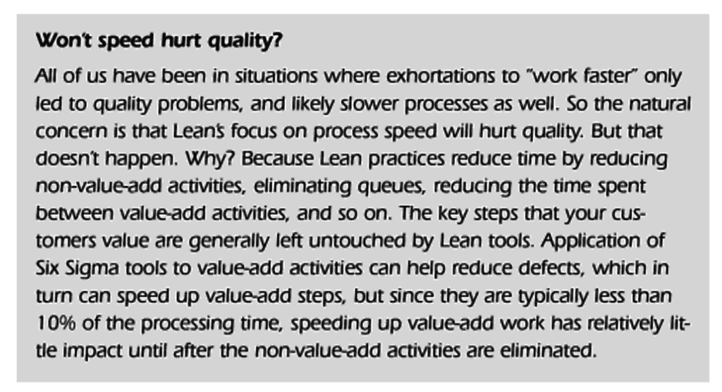 Won't speed hurt quality?
All of us have been in situations where exhortations to