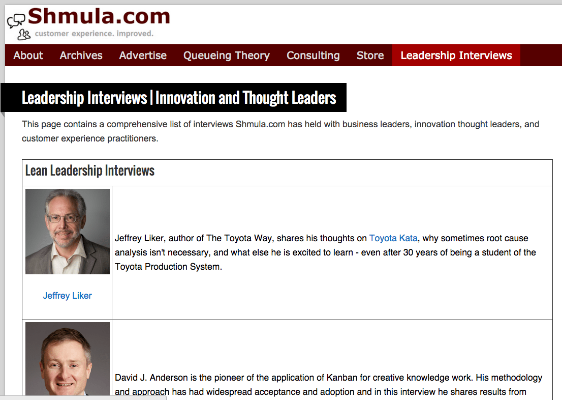Great Lean Leader Interview Series at Shmula.com – Lean Blog