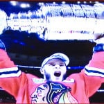 Chicago Blackhawk Captain Jonathan Toews with the Stanley Cup -- United Center Monday June 15, 2015