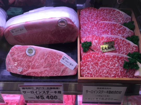 Steaks in a market