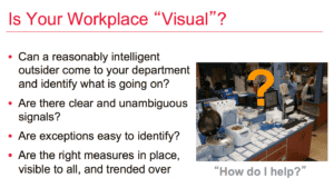 Moving from “Visuals” to “Visual Management” and to Broader Lean Thinking