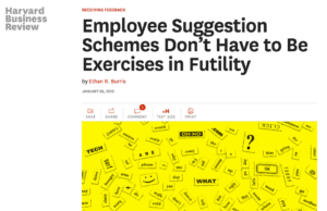 HBR Article on Avoiding the Futility of Suggestion Systems