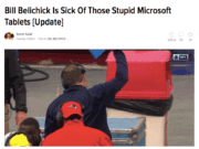 Patriots’ Coach Bill Belichick : Surface Tablets :: Some Doctors : EMR Systems