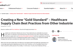 My Article on Healthcare Supply Chain Lessons from Other Industries