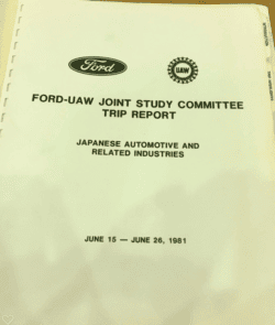 Ford UAW Joint Study Committee Trip Report Japan 1981