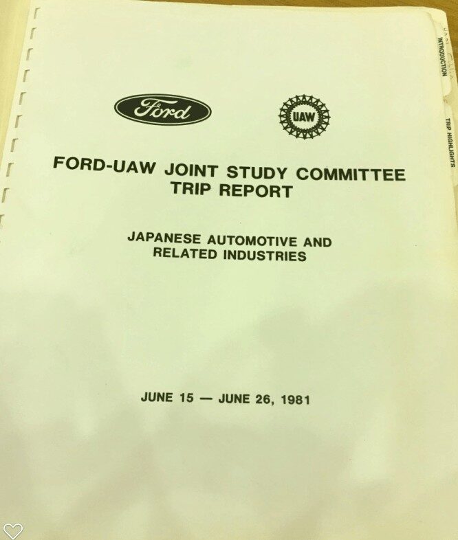 Ford UAW Joint Study Committee Trip Report Japan 1981