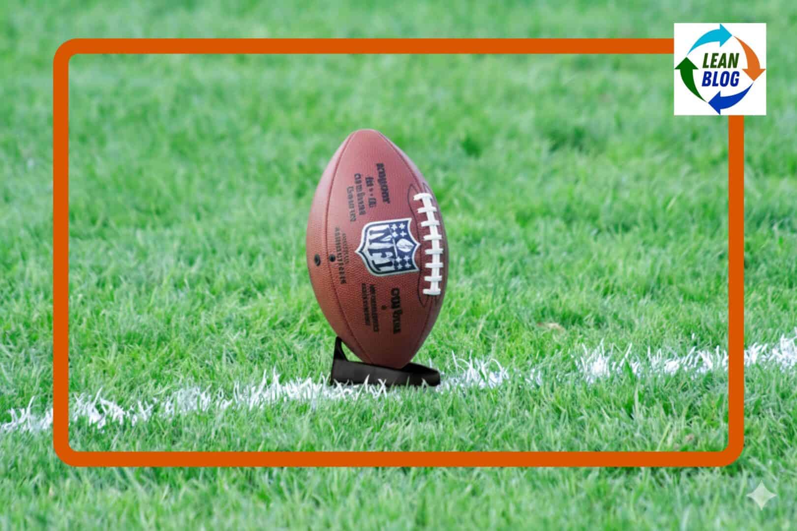 NFL football awaiting kickoff