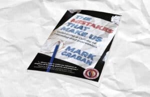 Start 2026 with Learning – The Mistakes That Make Us Giveaway Enigmatic book cover with crumpled paper background, emphasizing process improvement and innovation.