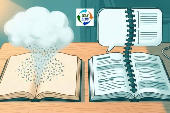 Why I Built My Own AI Instead of Telling You to Use ChatGPT A split illustration of two open books on a wooden desk with a stethoscope. The left book shows a cloud of random floating letters forming a cloud, with diffuse light. The right book shows structured bulleted text flowing through a mechanical spine into an organized outline with a light beam. A bookshelf is in the blurred background. Modern digital style with teal and warm tones.