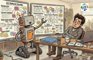 “Help Me” Doesn't Mean “Do It for Me” — What ChatGPT Gets Wrong About Coaching Robot lectures at overflowing whiteboard while a bored human sits with crossed arms and cold coffee, unnoticed.