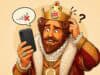 Admitting Mistakes Is Not Enough: The Leadership Lesson Behind the Burger King and Domino’s Ads Cartoon illustration of a royal Burger King–style mascot holding up the back of a smartphone while looking confused and frustrated, with a no-signal icon in a speech bubble and a question mark beside him.