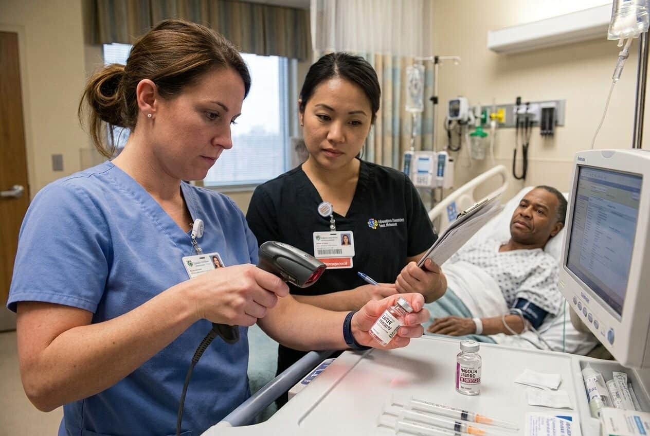 scanning medication at the bedside
