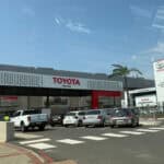 Toyota Main Gate and Toyota Durban Manufacturing Plant sign at the Prospecton plant entrance