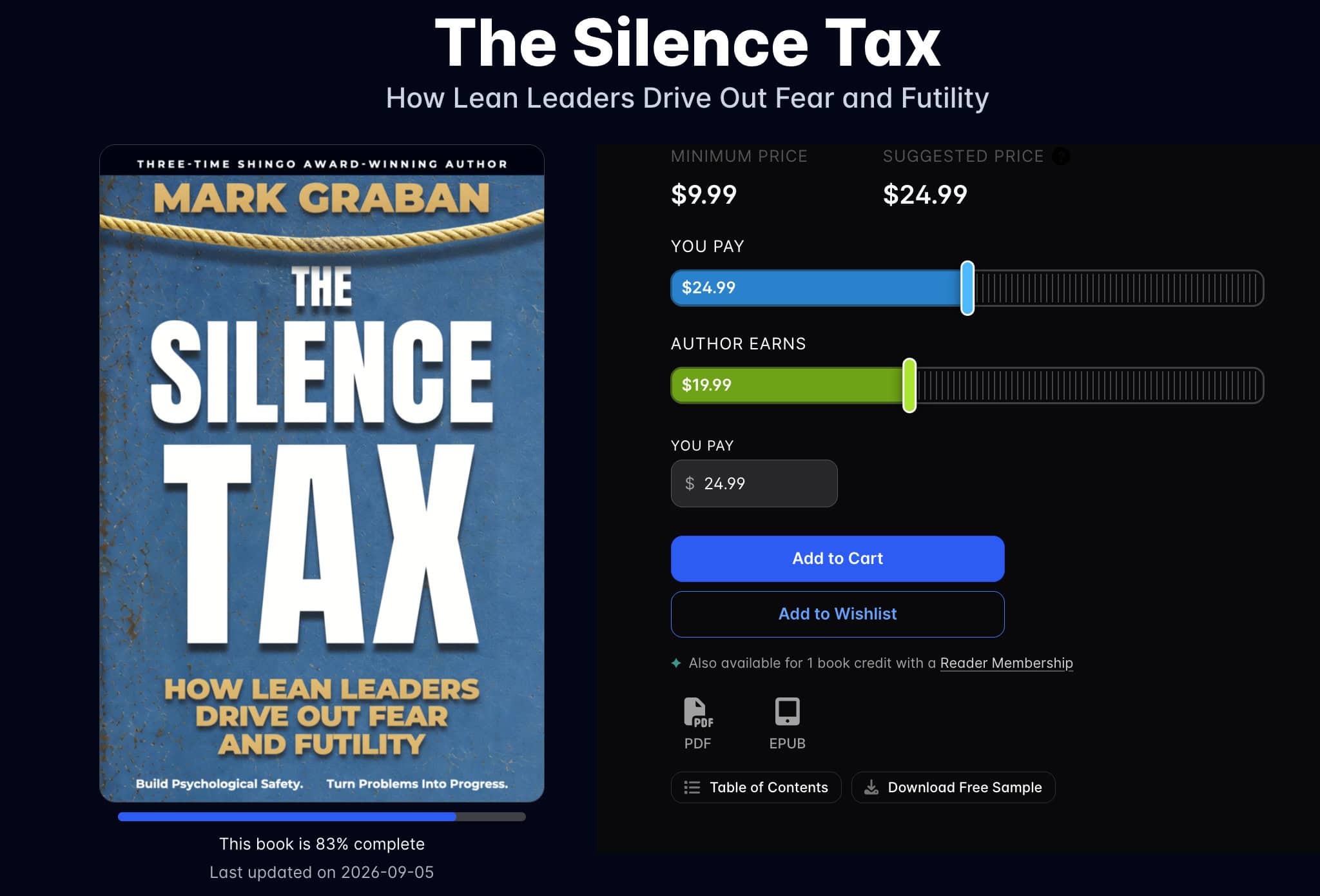 The Silence Tax by Mark Graban on Leanpub, with buying options and a free sample.
